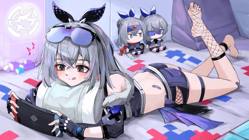 silver wolf (honkai and 1 more) drawn by kari90909