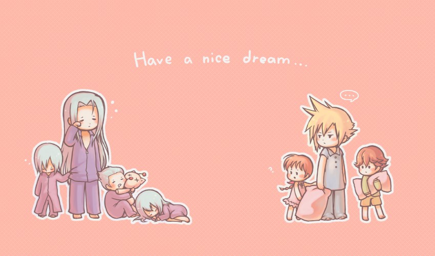 cloud strife, sephiroth, moogle, marlene wallace, kadaj, and 3 more (final fantasy and 2 more) drawn by wandering-planet