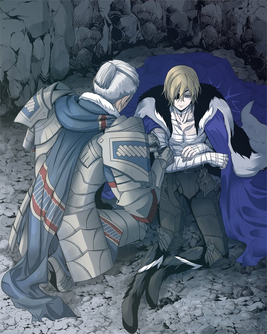 dimitri alexandre blaiddyd and dedue molinaro (fire emblem and 1 more) drawn by megubiru