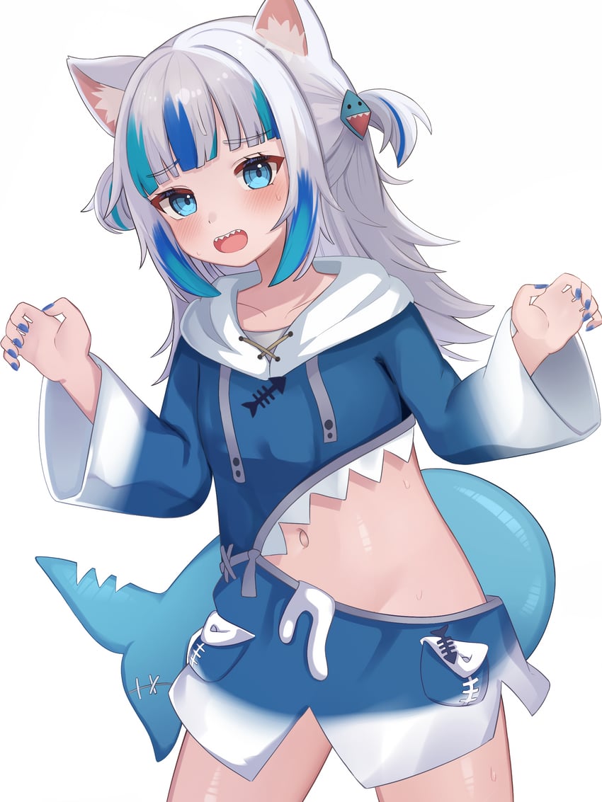 gawr gura (hololive and 1 more) drawn by nekopurin_(nyanko_prin)