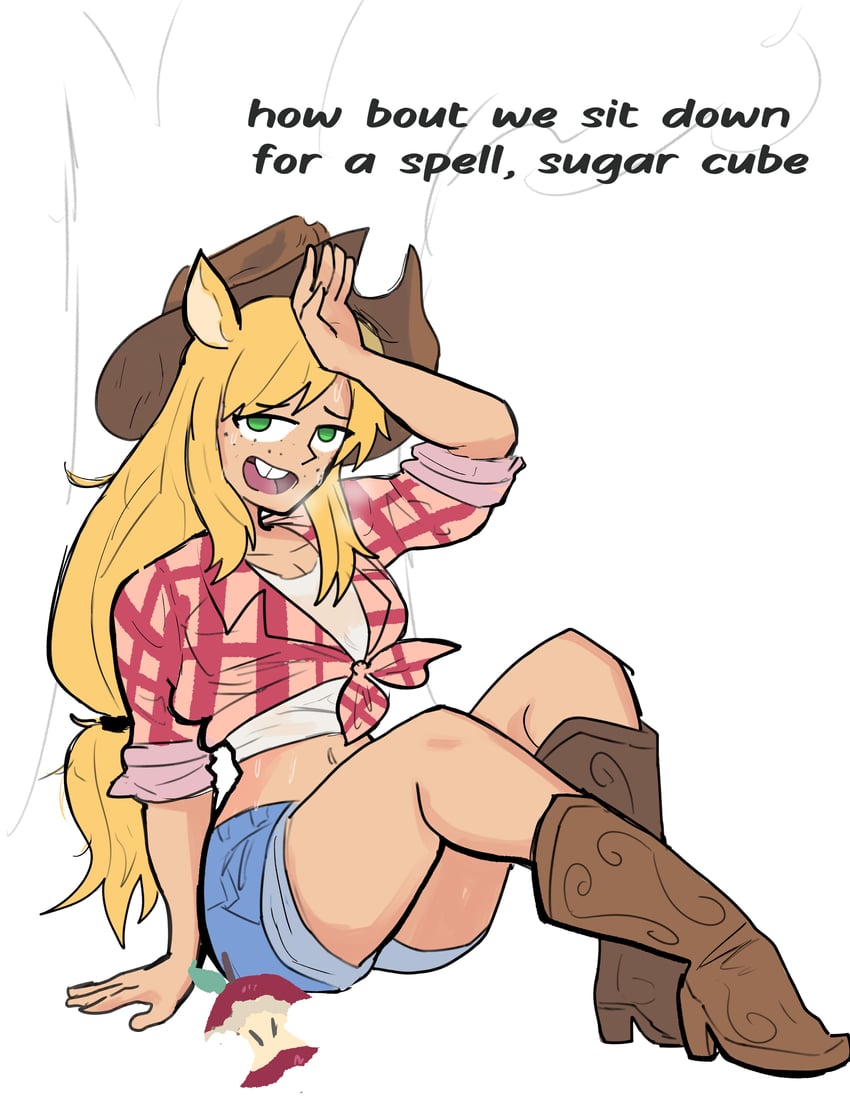 applejack (my little pony and 1 more) drawn by japvs