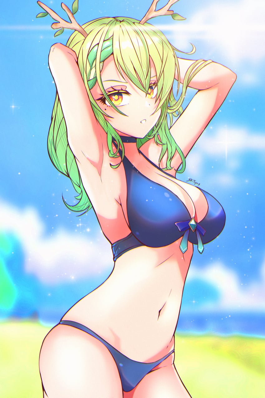ceres fauna (hololive and 1 more) drawn by sk_jynx