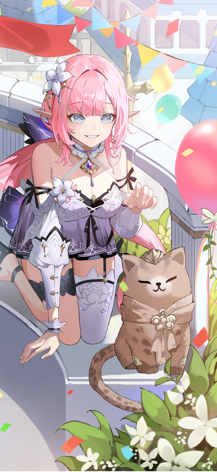 elysia and can (honkai and 1 more) drawn by chyoel