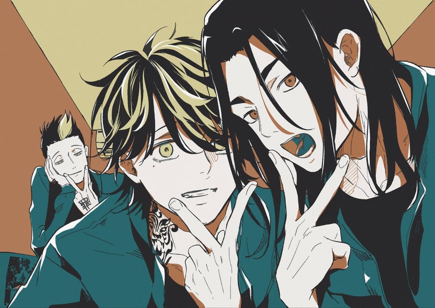 baji keisuke, hanemiya kazutora, and hanma shuuji (tokyo revengers) drawn by kawaiipomechan2