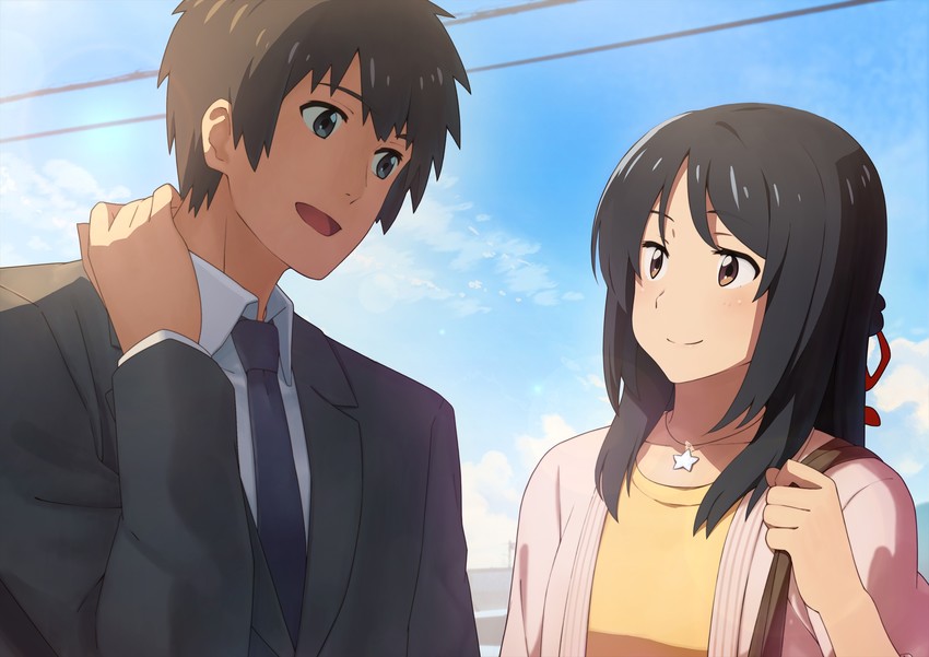 miyamizu mitsuha and tachibana taki (kimi no na wa.) drawn by dacchi