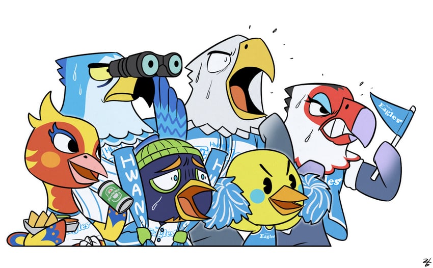 apollo, phoebe, amelia, jacques, pierce, and 1 more (animal crossing) drawn by rang_(duriri)