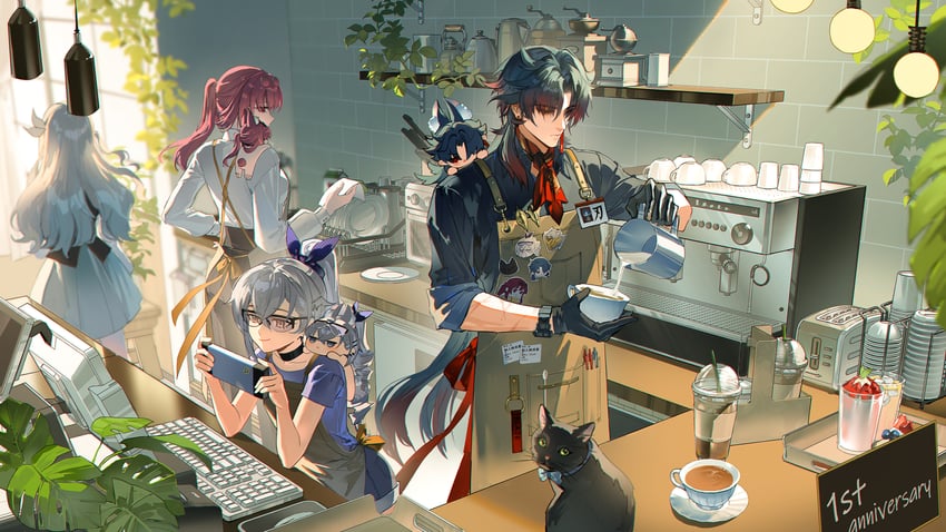 firefly, kafka, silver wolf, and blade (honkai and 1 more) drawn by guaisanmu