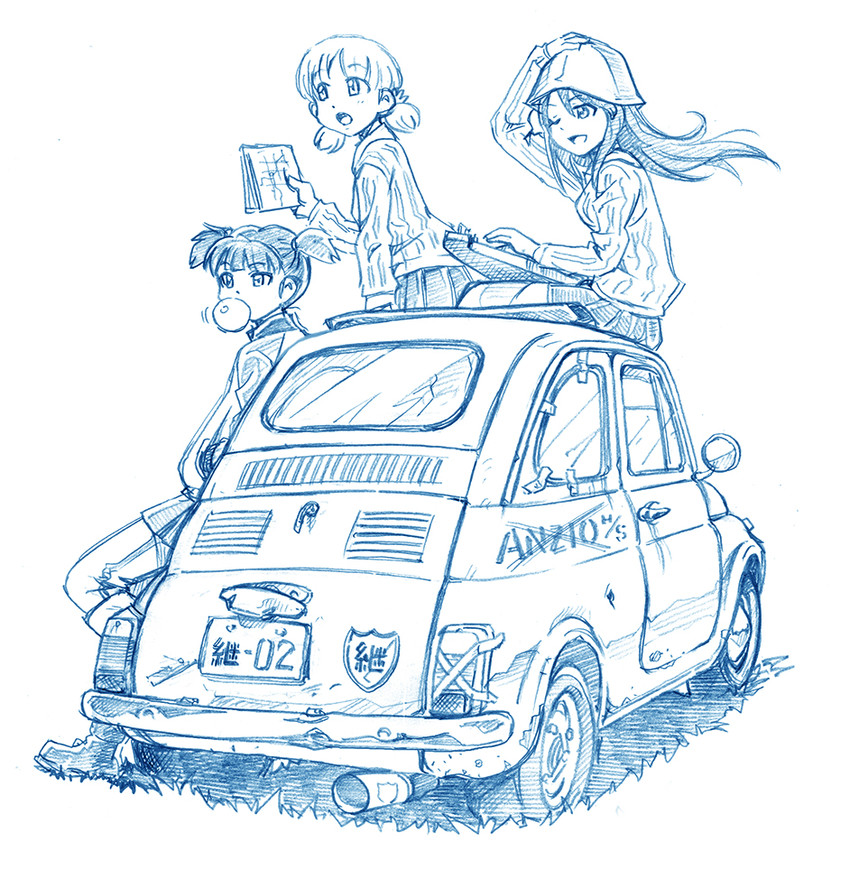 mika, aki, and mikko (girls und panzer) drawn by bbb_(friskuser)
