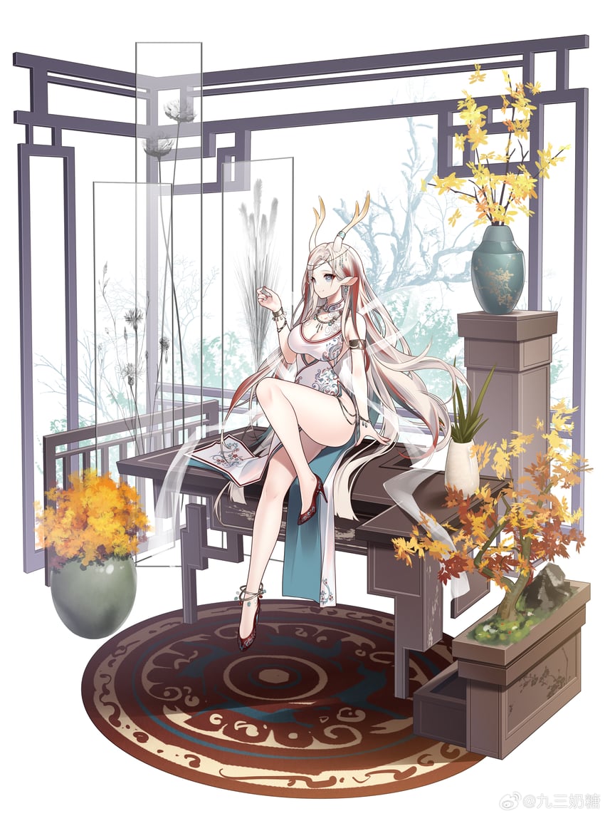 nine-colored deer (arknights and 1 more) drawn by jiusan_naitang