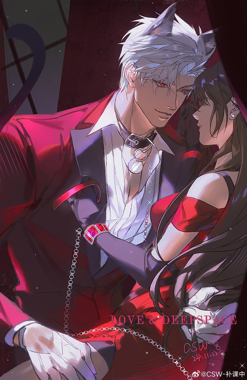 protagonist and sylus (love and deepspace) drawn by csw-