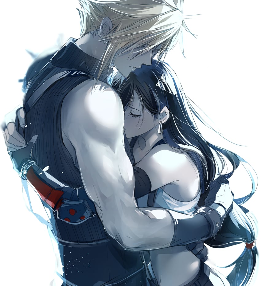 tifa lockhart and cloud strife (final fantasy and 2 more) drawn by shoji_sakura