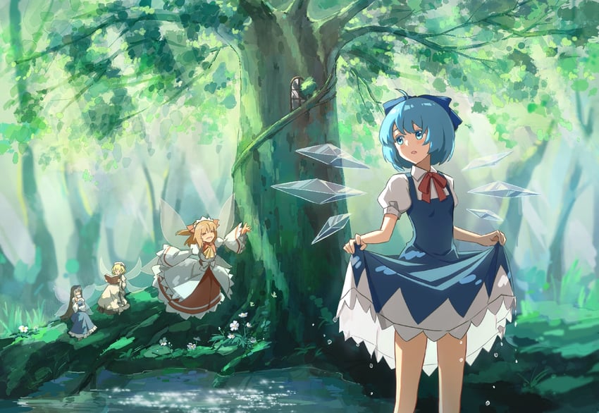 cirno, star sapphire, luna child, and sunny milk (touhou and 1 more) drawn by breedo