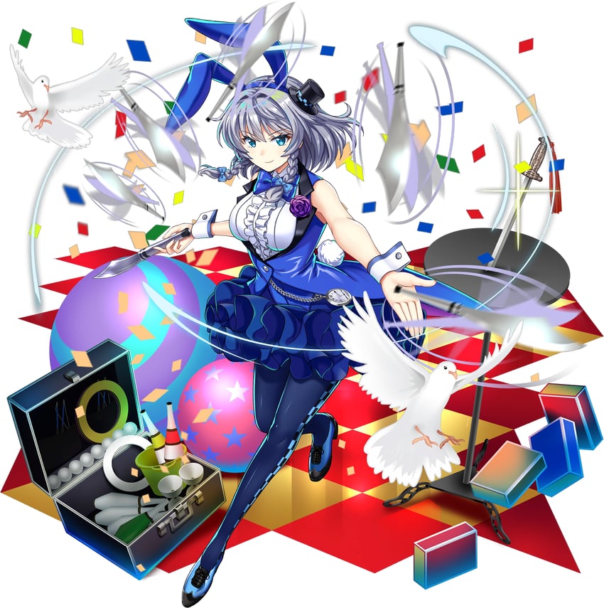 izayoi sakuya (touhou and 1 more) drawn by rotte_(1109)