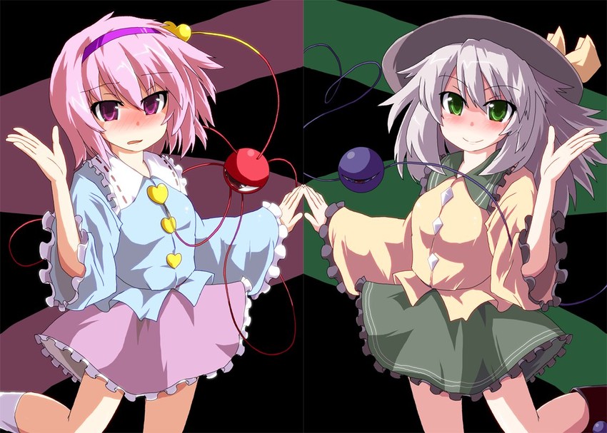 komeiji koishi and komeiji satori (touhou) drawn by okumari
