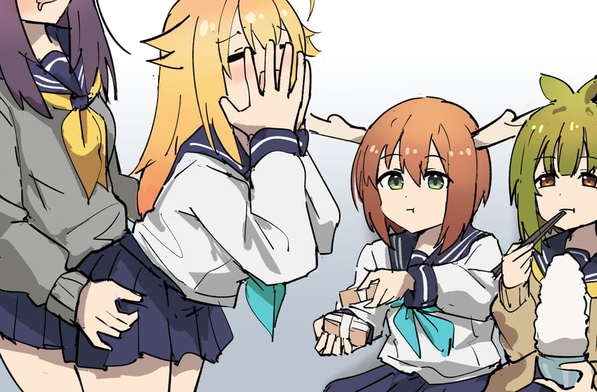shikanoko noko, koshi torako, koshi anko, and bashame meme (shikanoko nokonoko koshitantan) drawn by tenten_(chan4545)