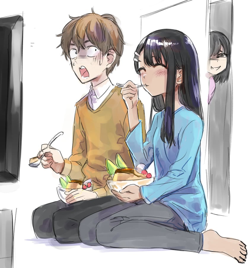 nagatoro hayase, hachiouji naoto, and nagatoro misaki (ijiranaide nagatoro-san) drawn by 774_(nanashi)