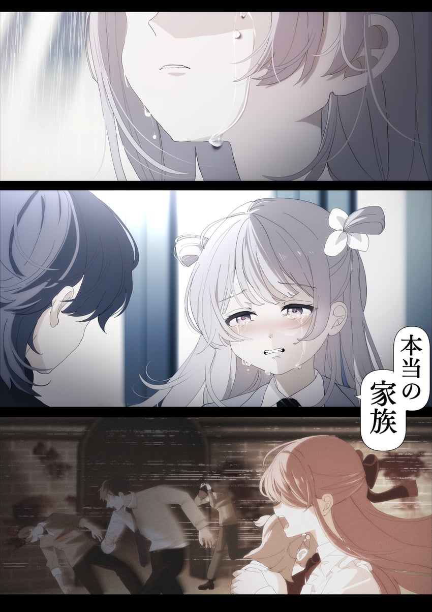 utsumi sakura, azumaya haruka, and utsumi maika (sakura no sekai) drawn by tsuruse