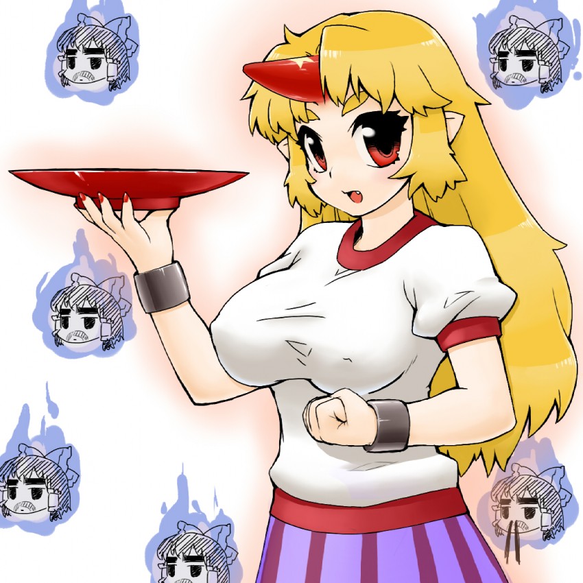 hakurei reimu and hoshiguma yuugi (touhou) drawn by ume_(noraneko)