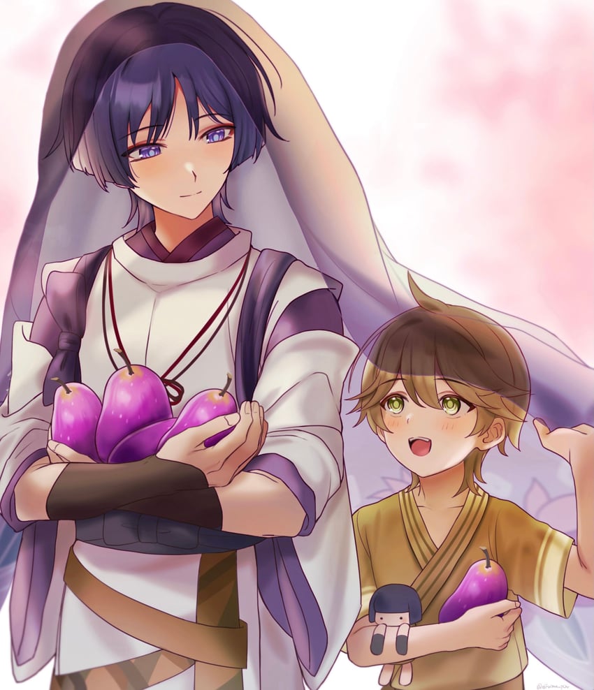 scaramouche and scaramouche's sickly friend (genshin impact) drawn by dfuma_pqr