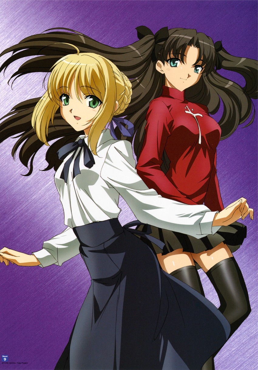 artoria pendragon, saber, and tohsaka rin (fate and 1 more)