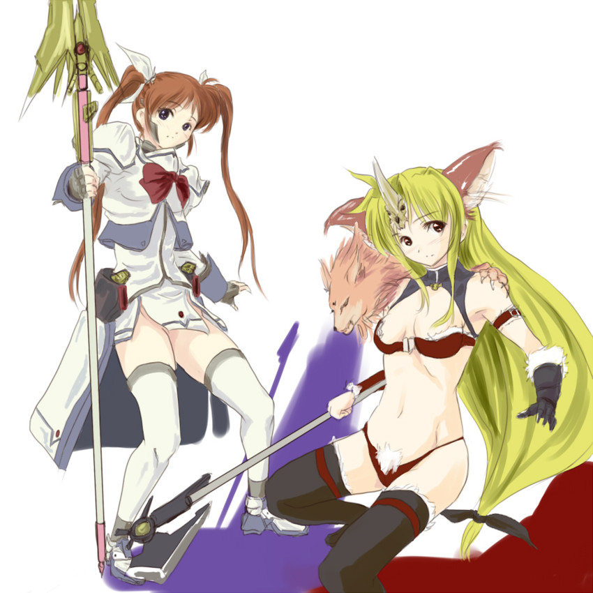 fate testarossa, takamachi nanoha, raising heart, riesz, arf, and 2 more (lyrical nanoha and 3 more) drawn by junsama