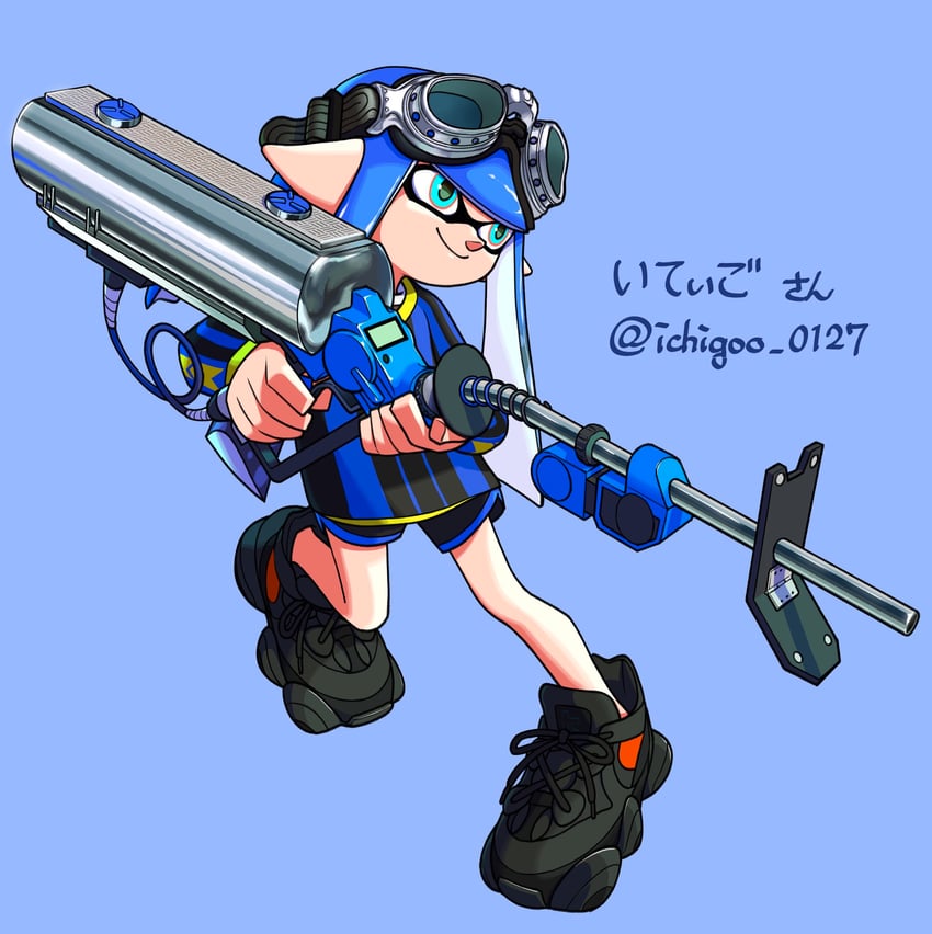 inkling player character and inkling boy (splatoon) drawn by xdies_ds