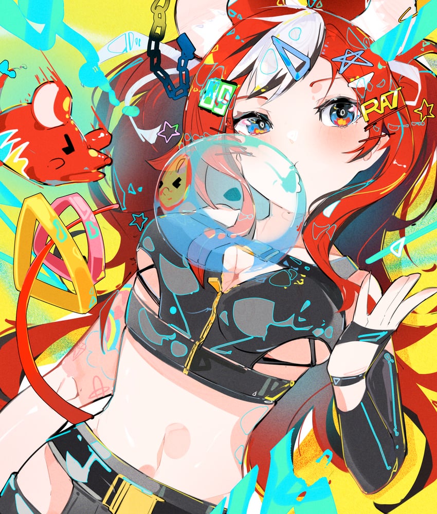 hakos baelz and mr. squeaks (hololive and 1 more) drawn by sakusa_nn