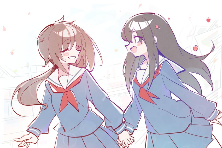 chikura shizuru and nakatomi yoka (shuumatsu train doko e iku?) drawn by zhanzhangzlw