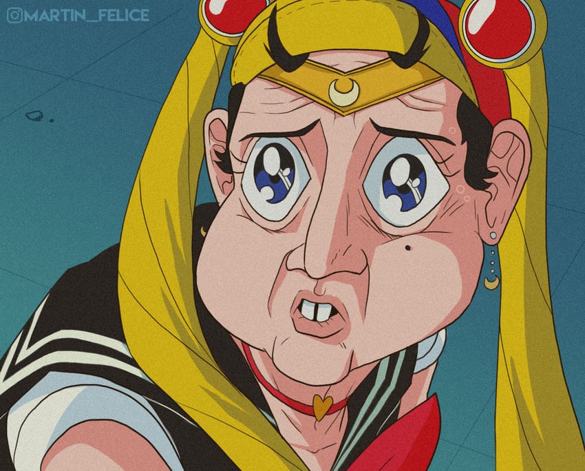 sailor moon and quico (bishoujo senshi sailor moon and 1 more) drawn by martin_felice