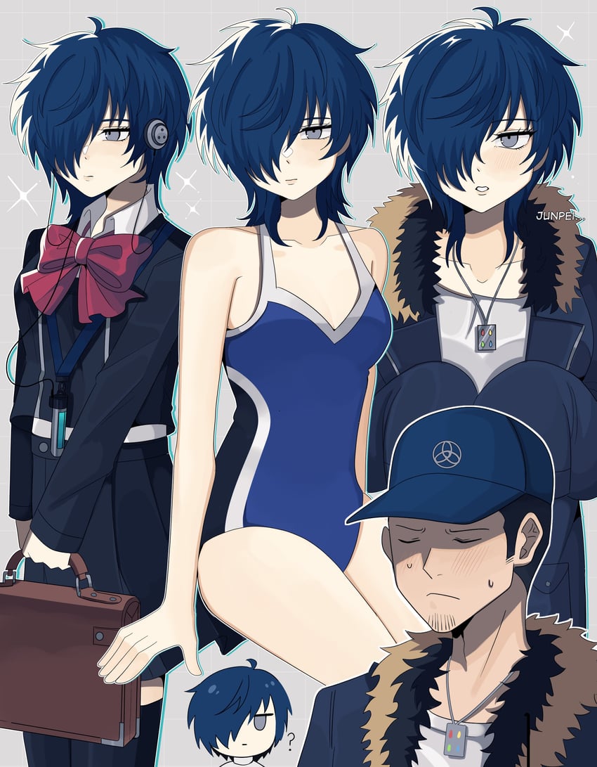 yuuki makoto and iori junpei (persona and 1 more) drawn by bobamiruku