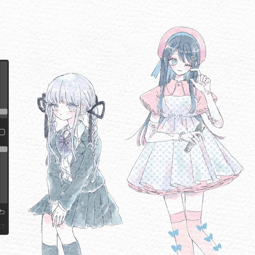 kirigiri kyoko and maizono sayaka (danganronpa and 2 more) drawn by c_(srhtguy)