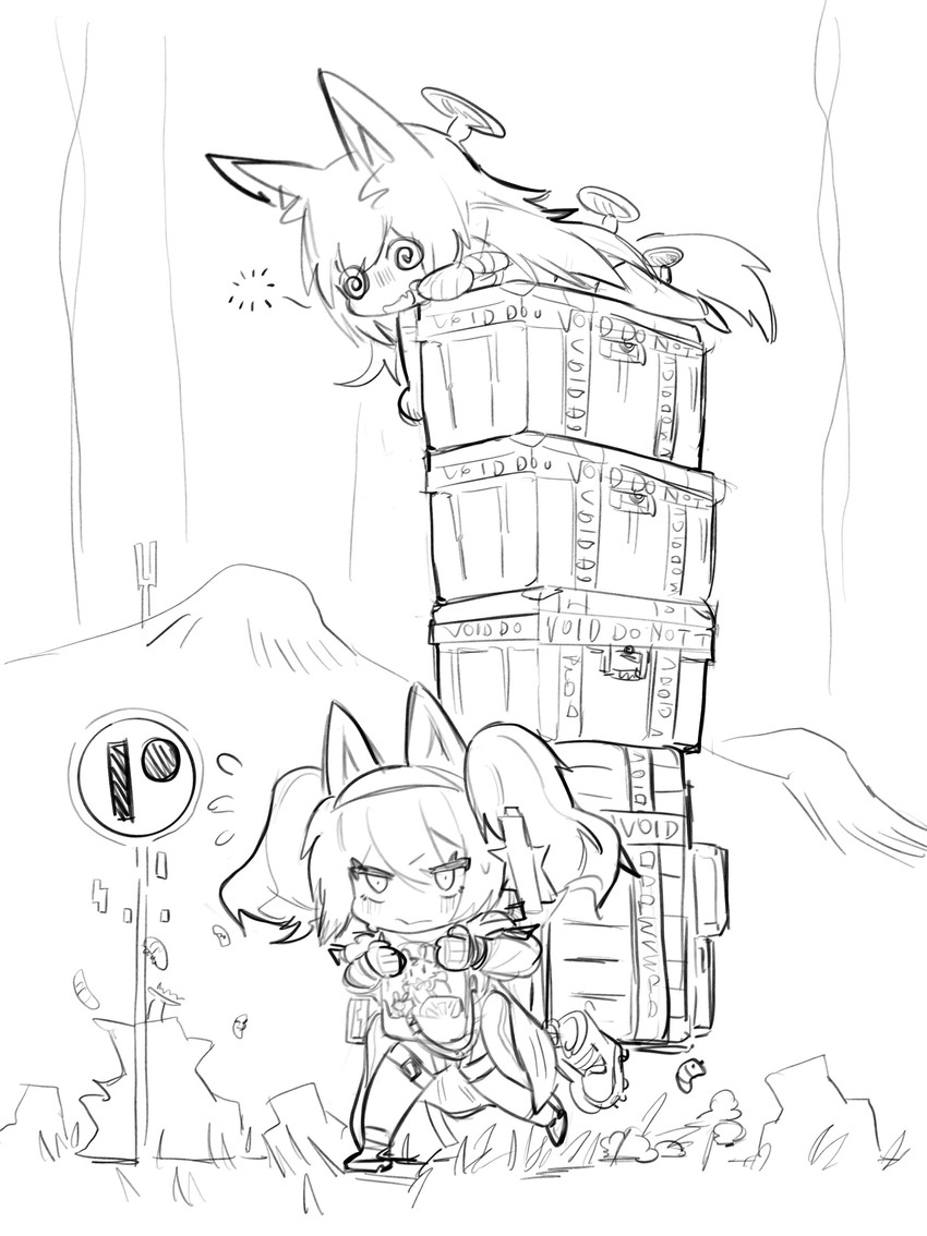 angelina and ceobe (arknights and 1 more) drawn by hitobashira_(1746164306)