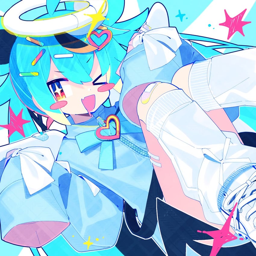 hatsune miku (vocaloid and 1 more) drawn by aoi_tsuyu