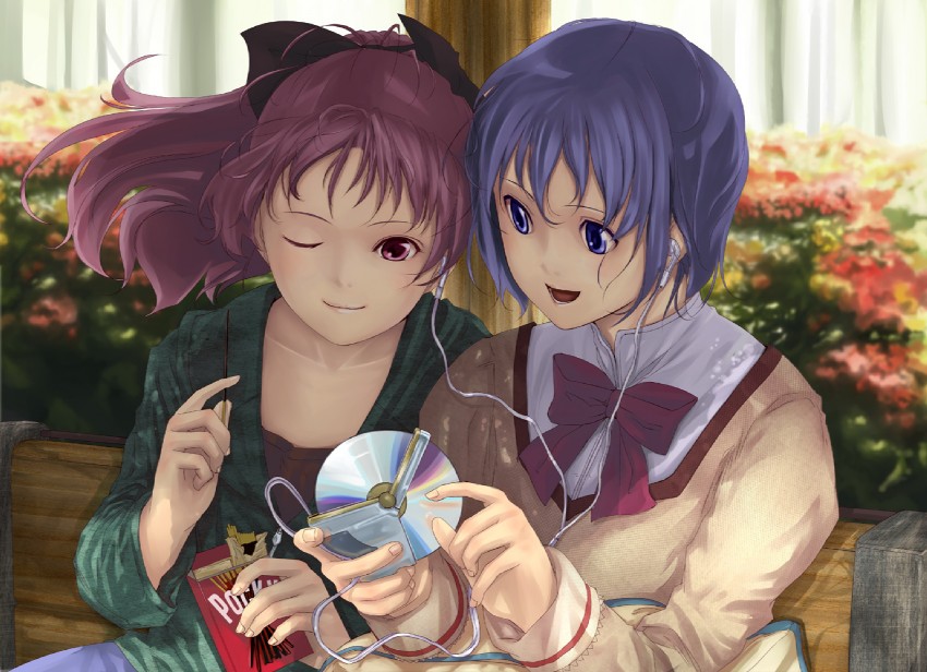 miki sayaka and sakura kyoko (mahou shoujo madoka magica) drawn by gustav_(telomere_na)
