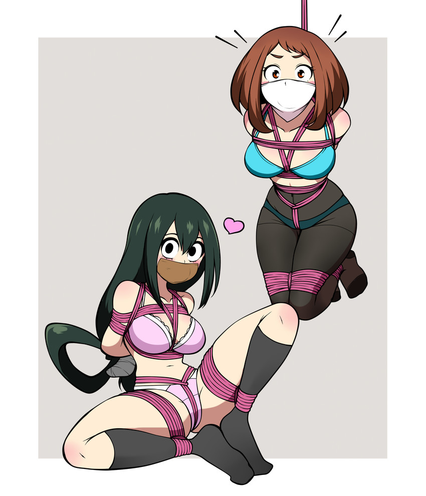 uraraka ochaco and asui tsuyu (boku no hero academia) drawn by jam-orbital
