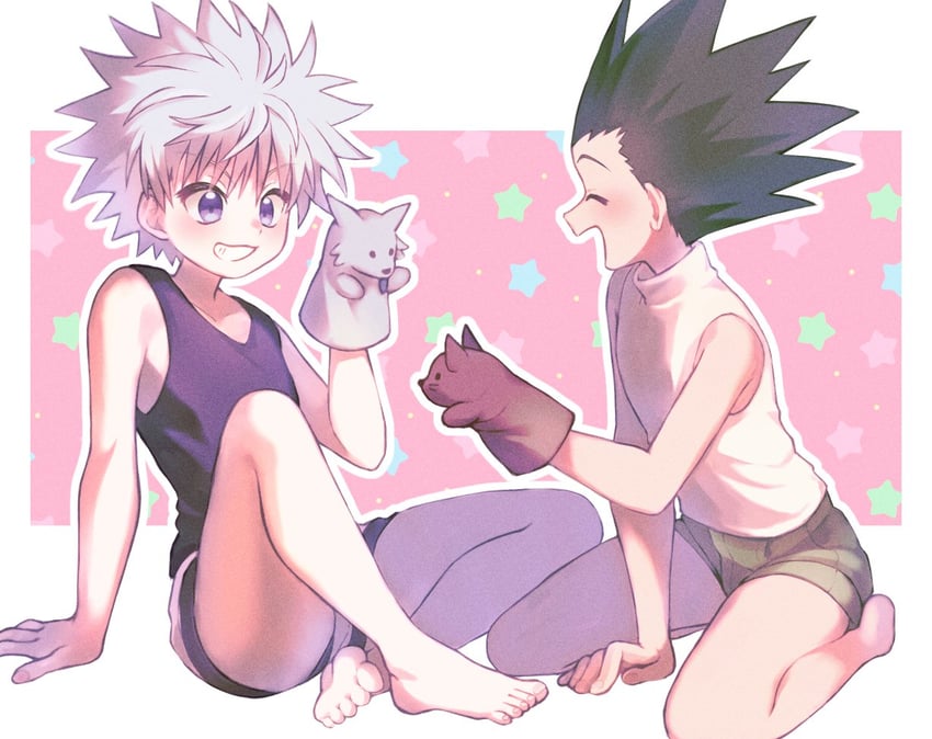 killua zoldyck and gon freecss (hunter x hunter) drawn by ganbare_nullkun