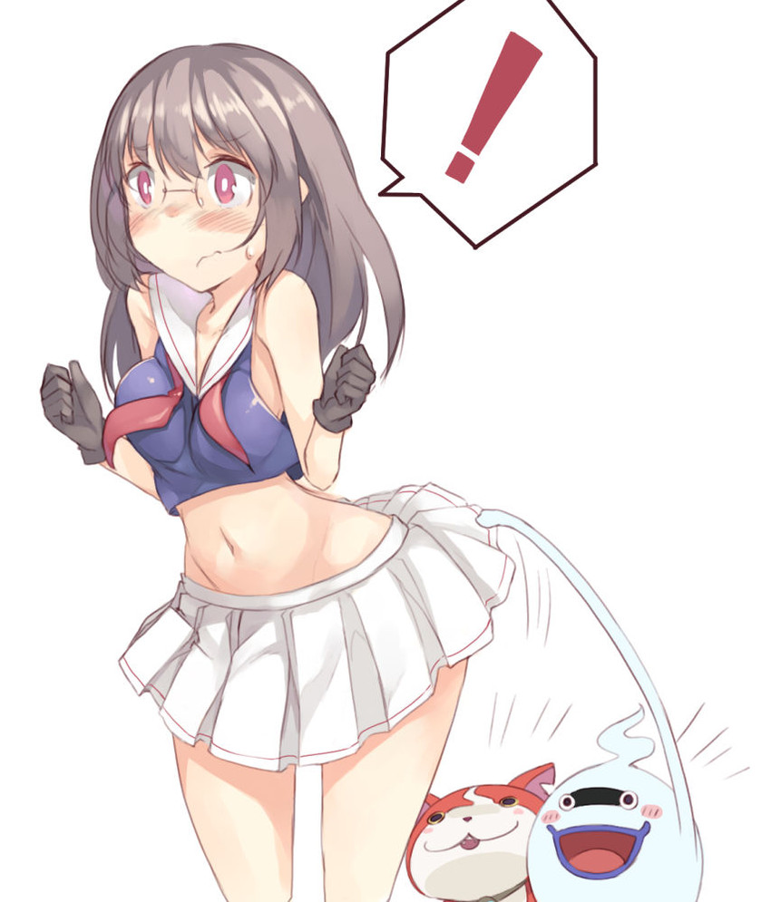 choukai, jibanyan, and whisper (kantai collection and 1 more) drawn by mikage_sekizai