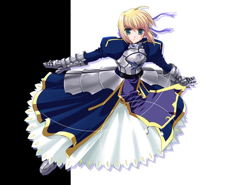 artoria pendragon and saber (fate and 1 more) drawn by hinooka_shuuji