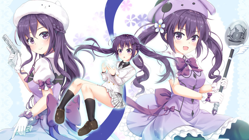tippy and tedeza rize (gochuumon wa usagi desu ka?) drawn by niiya