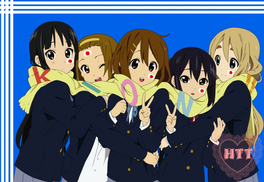 akiyama mio, nakano azusa, hirasawa yui, tainaka ritsu, and kotobuki tsumugi (k-on!) drawn by torasen_(artist)