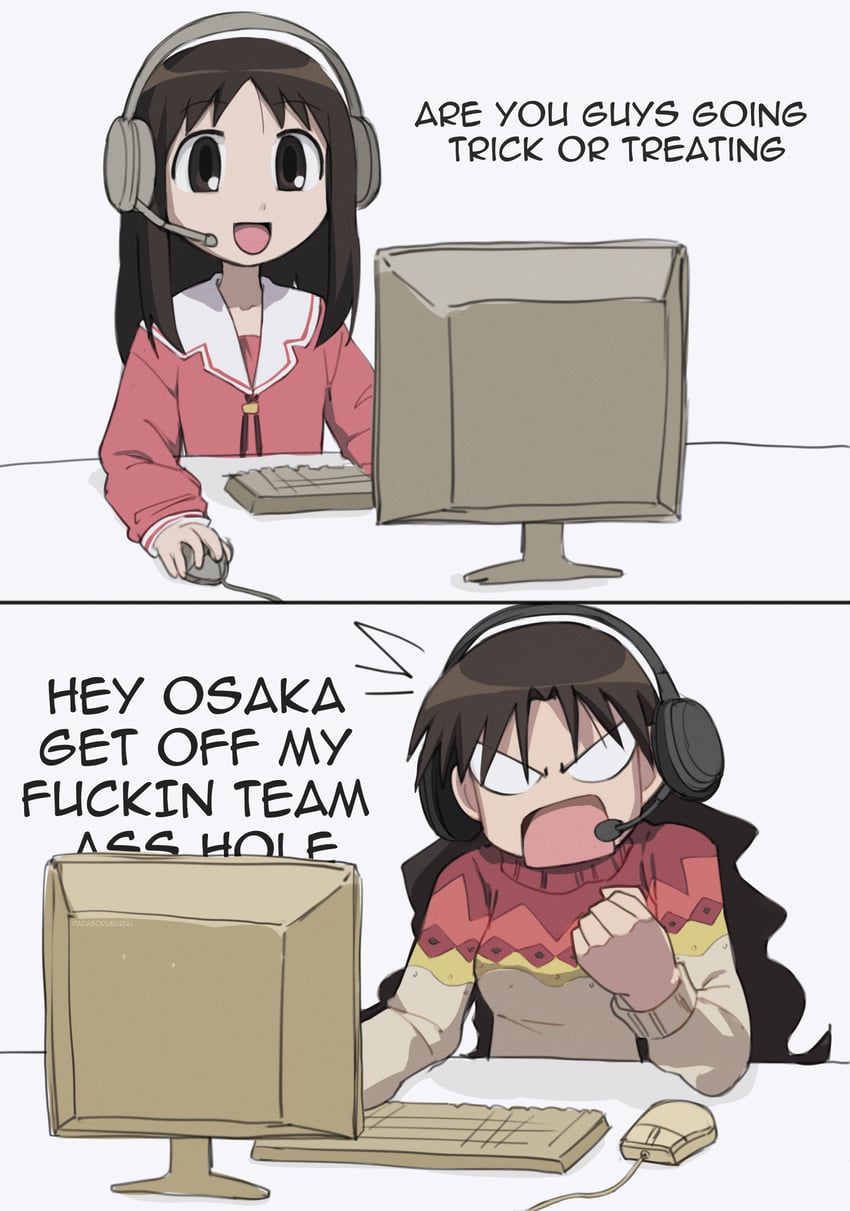 kasuga ayumu and tanizaki yukari (azumanga daioh and 1 more) drawn by parasoru_buruu