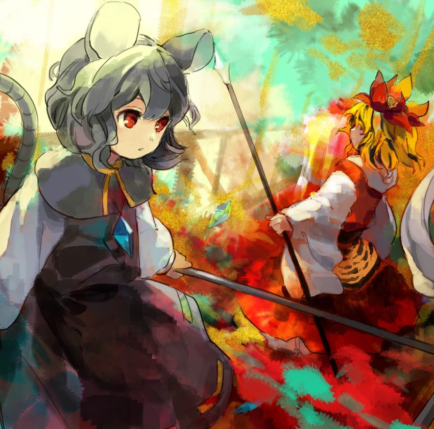 nazrin and toramaru shou (touhou) drawn by kaigen_1025