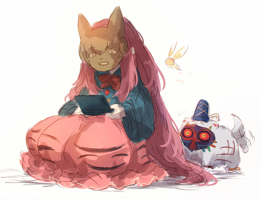 mononobe no futo, hata no kokoro, majora, and tatl (touhou and 2 more) drawn by koto_inari