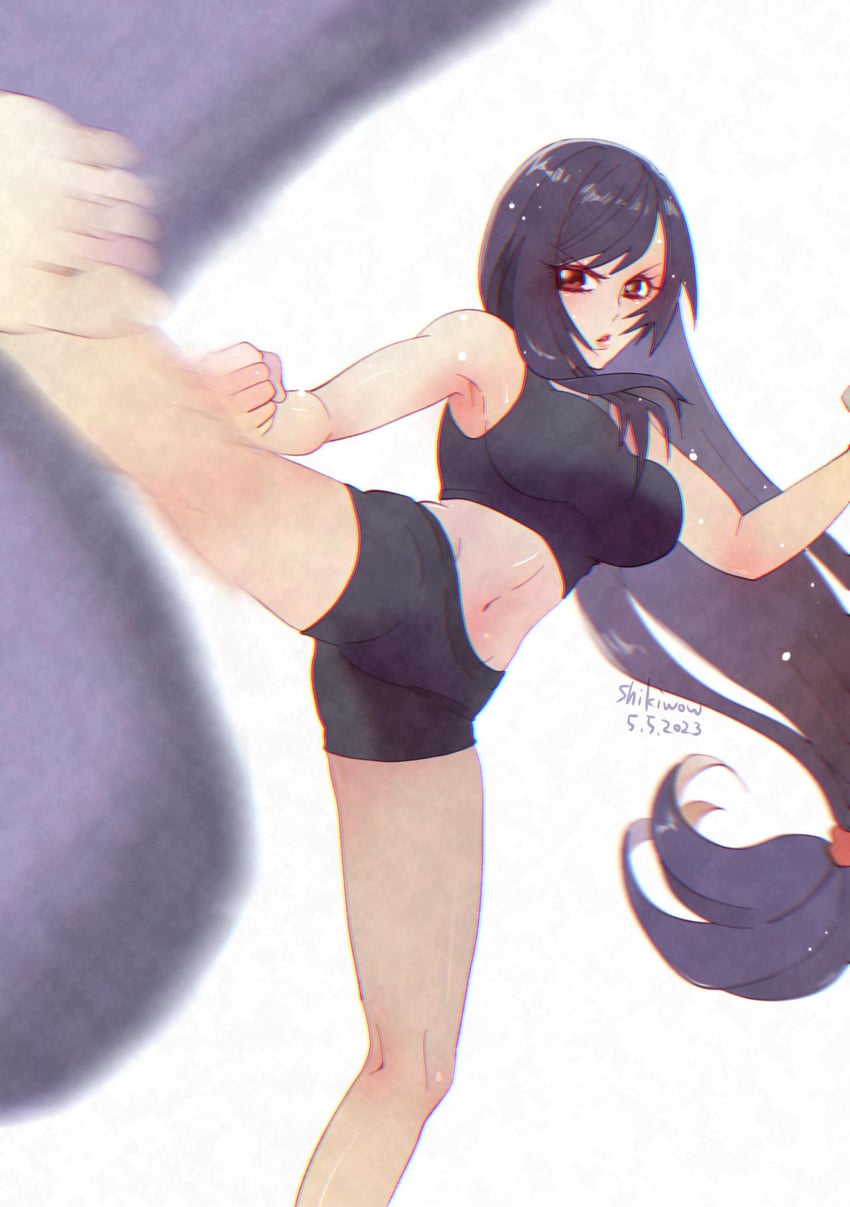 tifa lockhart (final fantasy and 2 more) drawn by shikiwo