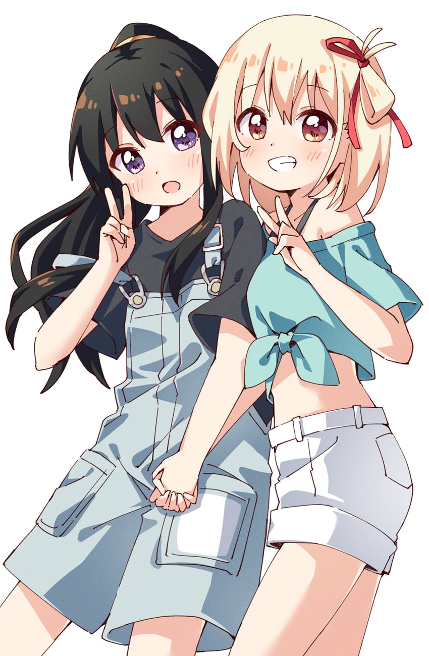 nishikigi chisato and inoue takina (lycoris recoil) drawn by haru_(konomi_150)