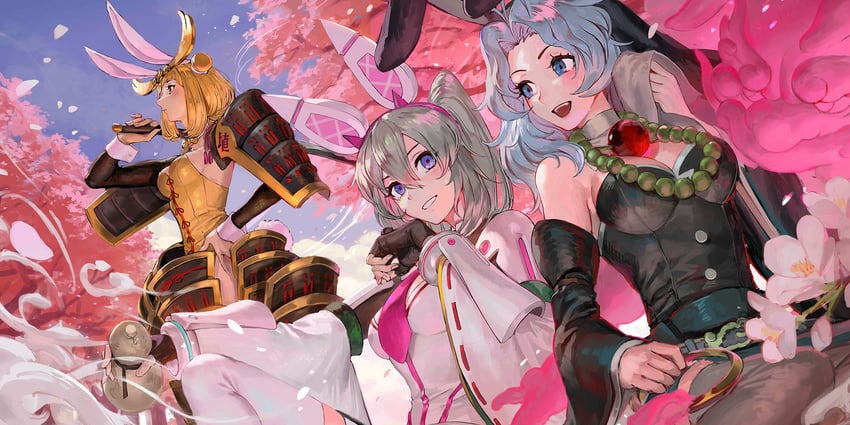 mononobe no futo, kumoi ichirin, and joutouguu mayumi (touhou and 1 more) drawn by egawa_akira