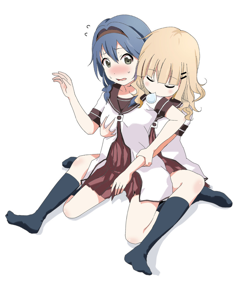 oomuro sakurako and furutani himawari (yuruyuri) drawn by kamiki_uutarou