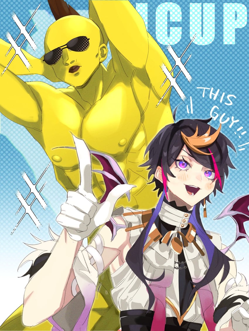 shu yamino and cool banana (nijisanji and 2 more) drawn by hatch_(80_o)