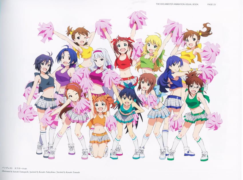 hoshii miki, kisaragi chihaya, amami haruka, kikuchi makoto, shijou takane, and 8 more (idolmaster) drawn by yamaguchi_satoshi