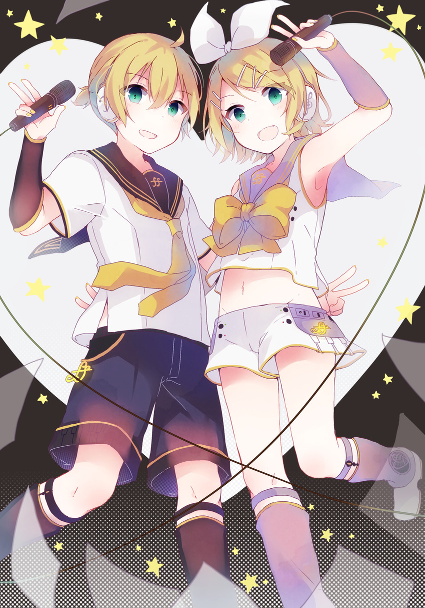 kagamine rin and kagamine len (vocaloid) drawn by kaneko_aaru
